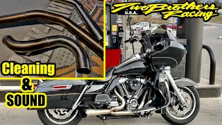 Two Brothers Comp Shorty Turnout Exhaust // Cleaning and Sound // 2017 Road Glide Ultra