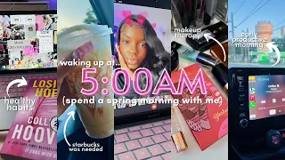 WAKING UP AT 5AM! ♡ spend a spring morning with me 💐 | realistic + productive, + healthy habits!