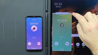 Samsung Galaxy S8 vs Tab S8 Ultra Cellular Incoming Calls. Android 9 vs 12