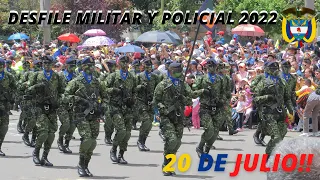 Desfile Militar 20 de Julio 2022 Bogotá Colombia🇨🇴212 años del grito de Independencia🇨🇴