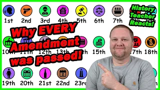 Every US Amendment Explained in 8 Minutes | The Paint Explainer | History Teacher Reacts