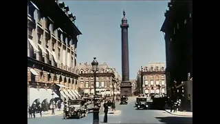 Driving through 1920s Paris in color