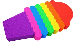 Satisfying Video l Kinetic Sand Rainbow Ice Cream Stick Cutting ASMR