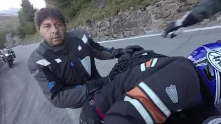 Helping fellow riders in the amazing Stelvio Pass