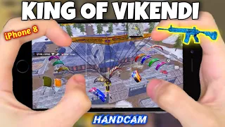 KING OF VIKENDI 🥶 With HANDCAM 🔥| iPhone 8 PUBG Test 2021 | 4 Finger Claw Gyroscope