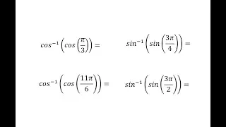 Inverse Trig Function Values of Trig Function Values Using Unit Circle (Nice Angles A)