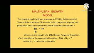 Prepare model using concept of differential equations for population growth.