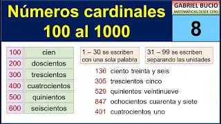 8 - Números cardinales 100 al 1000