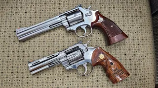 Colt Python vs. Smith & Wesson 686. (old vs. new)