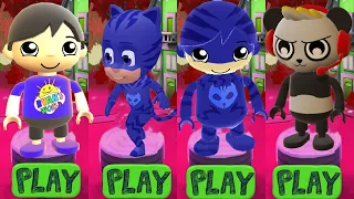 Tag with Ryan - Blue T-Shirt Ryan vs PJ Mask Catboy vs Catboy Ryan vs Combo Panda Run Gameplay