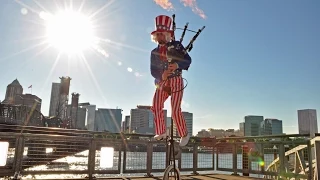 The 1812 Overture Played with Flaming Bagpipes on Tall Unicycle. Because America.