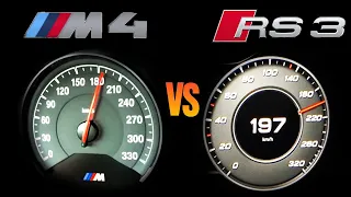 2016 BMW M4 Competetion vs 2017 Audi RS3 Acceleration 0-100 km/h & 0-200km/h