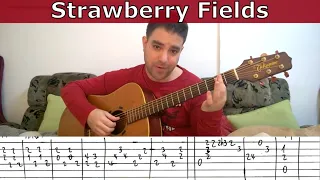 Fingerstyle Tutorial: Strawberry Fields Forever - Guitar Lesson w/ TAB