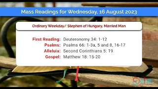 Catholic Mass Readings in English - August 16 2023