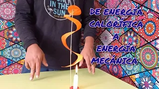 Experimento casero para niños. Energía térmica a enegia mecánica