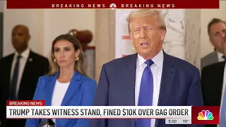 Trump storms out of fraud trial after judge clashes with attorneys, fines him $10,000 | NBC New York