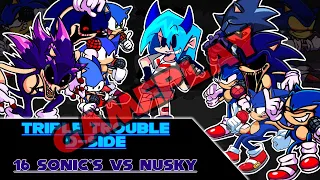 FNF - Triple Trouble D-Side / 16 Sonic's vs NuSky (SonicEXE/NuSky/Gameplay)