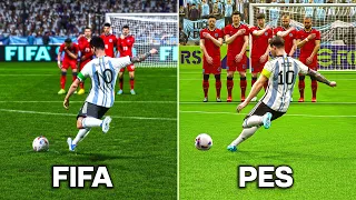 LIONEL MESSI Free Kicks | FIFA vs PES (2006-2023)