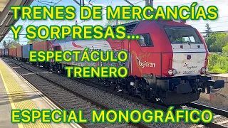 TRENES de mercancías españoles y SORPRESAS en la circulación FERROCARRIL Español Renfe Logitren