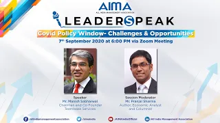 #AIMALeaderSpeak session with 'Covid Policy Window- Challenges & Opportunities'