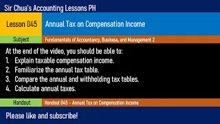 [FABM2] Lesson 045 - Annual Tax on Compensation Income