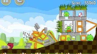 Angry Birds Seasons Level 1-3 - Mighty Eagle - 100% - Total Destruction - Easter Eggs