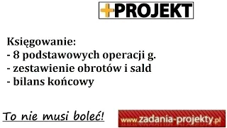 Księgowanie 8 podstawowych operacji gospodarczych z zestawieniem obrotów i sald  Bilans końcowy