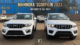 2023 Mahindra ScorpioN Z4 vs Z8L - Base vs Top - Diesel AT 🔥 Full Detailed Comparison!