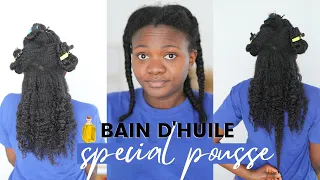 BAIN D'HUILE SPÉCIAL POUSSE || cheveux crépus frisés afro bouclés