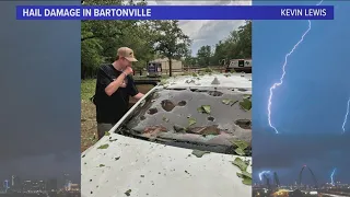 North Texans report storm damage after golf ball, baseball size hail hits area