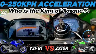 Yamaha YZF R1 🆚️ Kawasaki ZX10R | 0-250kph Acceleration | GPS Top Speed Attempt 🔥