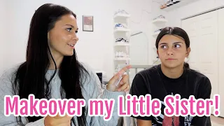 Giving my Little SISTER a Full MAKEOVER! Turning her into me! | Emma and Ellie