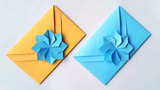 Beautiful PAPER ENVELOPE | Gift Idea |  Easy Origami Envelope | DIY Flower Envelope Making Ideas