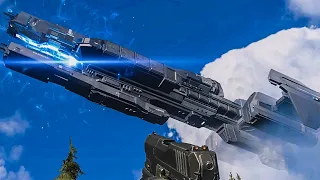 UNSC Frigate fires Energy Beam at Assault Carrier (Halo Infinite)