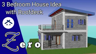 3 Bedroom House Idea with Roofdeck