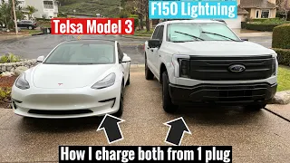 How to charge F150 Lightning & Tesla Model 3 from 1 outlet for less.