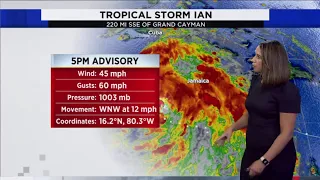 Sunday 5 p.m. update on Tropical Storm Ian