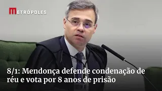 8/1: André Mendonça defende condenação de réu e vota por 8 anos de prisão