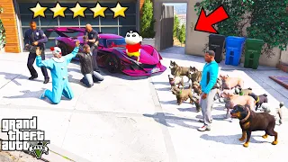 Franklin And Shinchan Saved Chop or All Dogs from Kidnapper with Help of  Police  IN GTA V(Part-3)#3