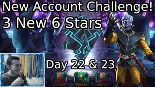 New Account Challenge Day 22 And 23 Recap! Becoming Thronebreaker And 3 More 6 Star Crystals! | MCOC