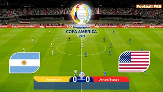 ARGENTINA vs USA - Final Copa America 2024 - Full Match All Goals | PES 21 Gameplay