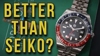 Beating Seiko at Their Own Game - The San Martin SN0005-GMT-2 Automatic Pepsi GMT Sapphire Bezel