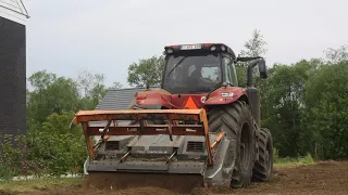 Bosfrezen & graszaaien met Case IH magnum 340 met TMC cancela TFR 225 & New Holland TCE55