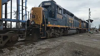 HiDef-CSX L421 Dropping off Grain Cars in Glenwood Indiana.