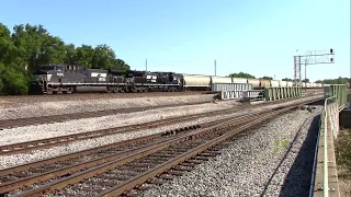 NS Grain Train with NS 4449 and NS 4662 Eastbound at 'ROYER' in Lafayette, Indiana