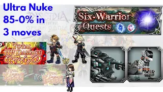 85-0% in 3 Moves Yuna Tidus and Cloud Ultra Nuke - 6 Warrior Quest Area 3 DFFOO