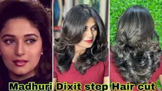 How to :Step with full Layer Hair cut/ madhuri Dixit Step hair cut/tutorial/step by step/easy way