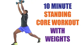 10 Minute Standing Core Workout with Dumbbells 🔥 Burn 100 Calories 🔥