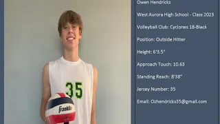 Owen Hendricks Highlight Video - 6’4 2022 Outside Hitter - West Aurora High School