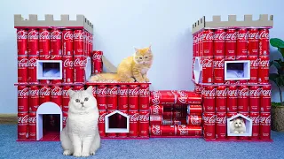 Creative And Extremely Unique Idea To Make CAT HOUSE From Recycled COCA COLA Cans